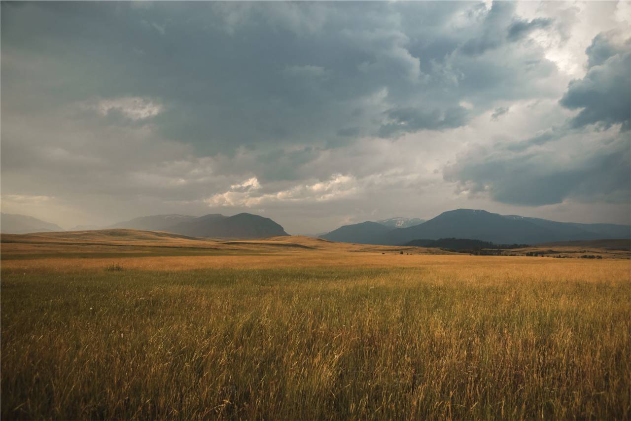 campo, campos, hierba, montañas, nubes, nublado, paisaje, rurales, llanuras,