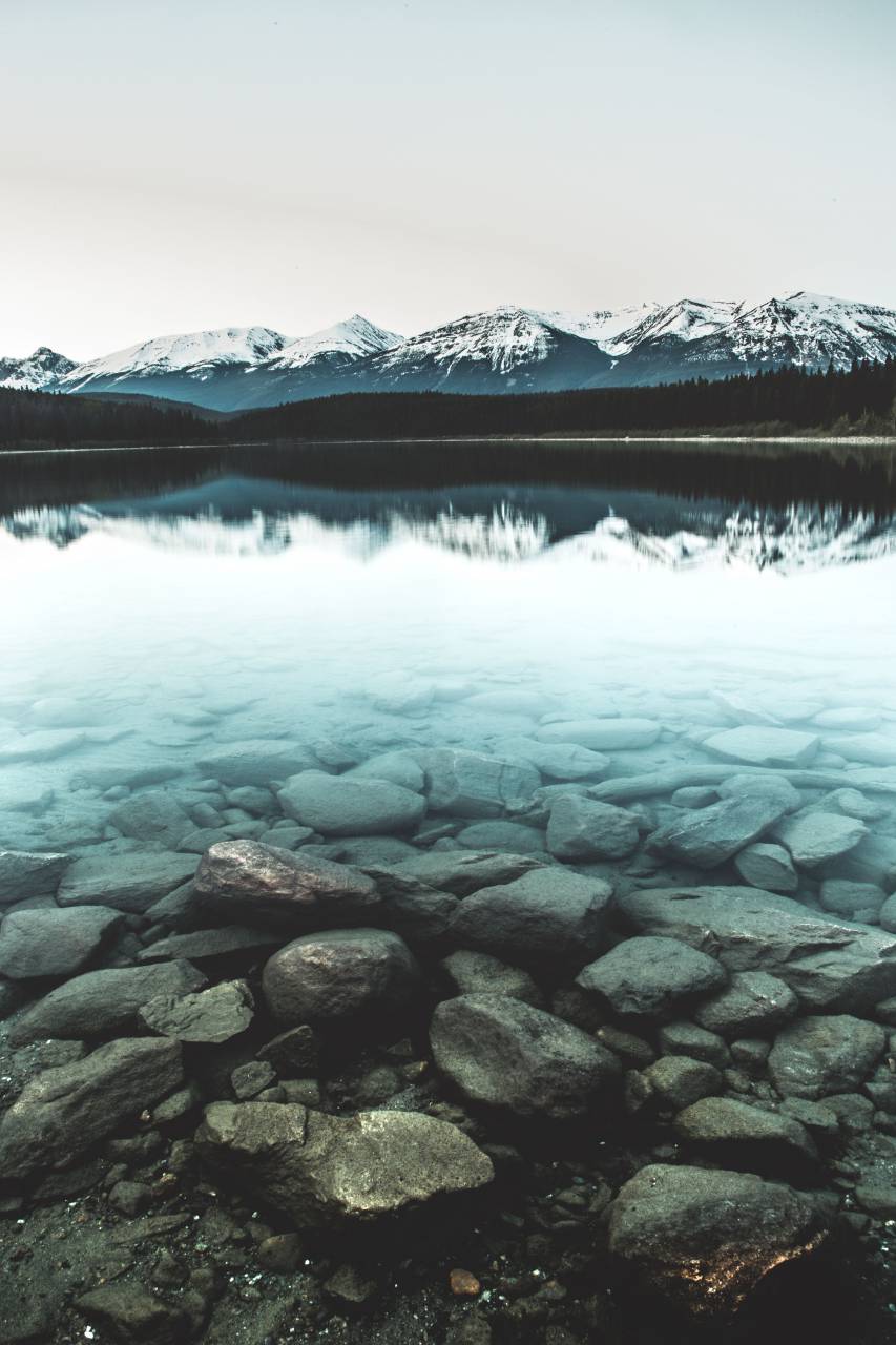 Montañas, montañas, puesta de sol, lago, agua, rocas, paisaje, paisaje, anochecer,