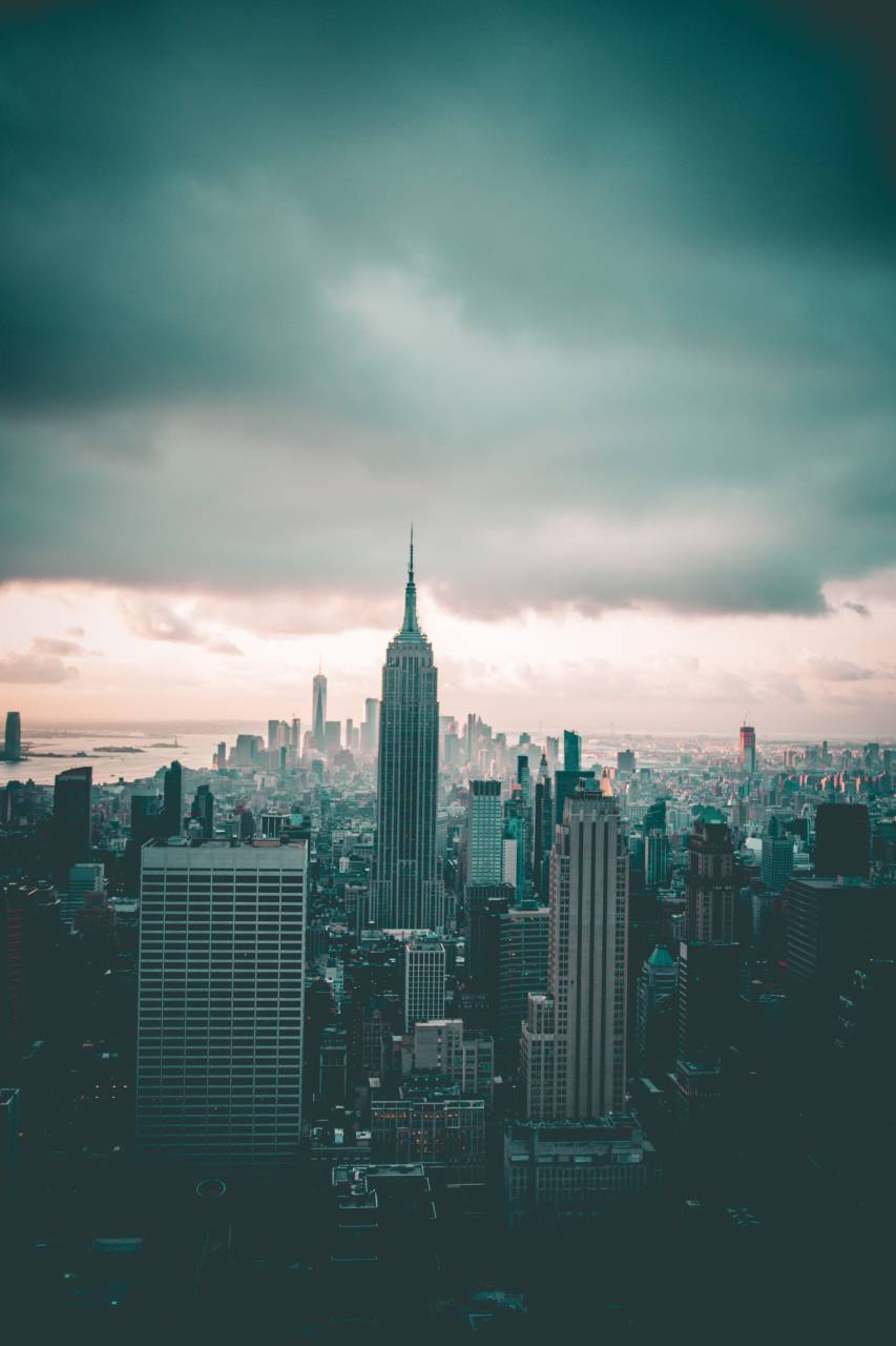 nueva york, edificio del estado del imperio, cima de la roca, verano,