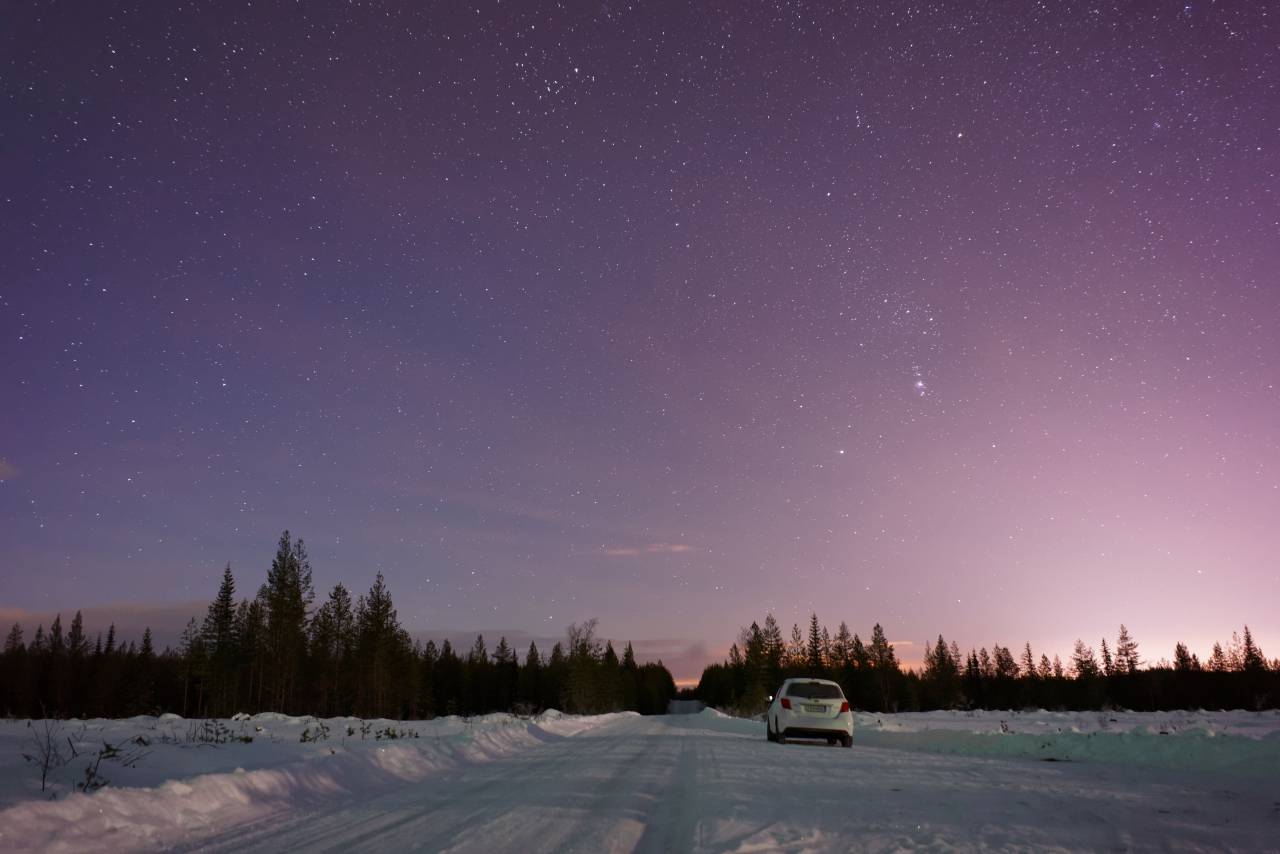 sky, cloud, trees, plant, nature, outdoor, winter, snow, forest, car, vehicle, road, trip, travel
, 