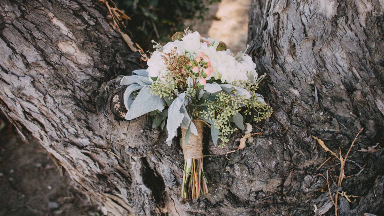 still, items, things, flowers, bouquet, wrap, ribbons, leaves, nature, tree, bark, trunk, wood, event, wedding, prom
, 
