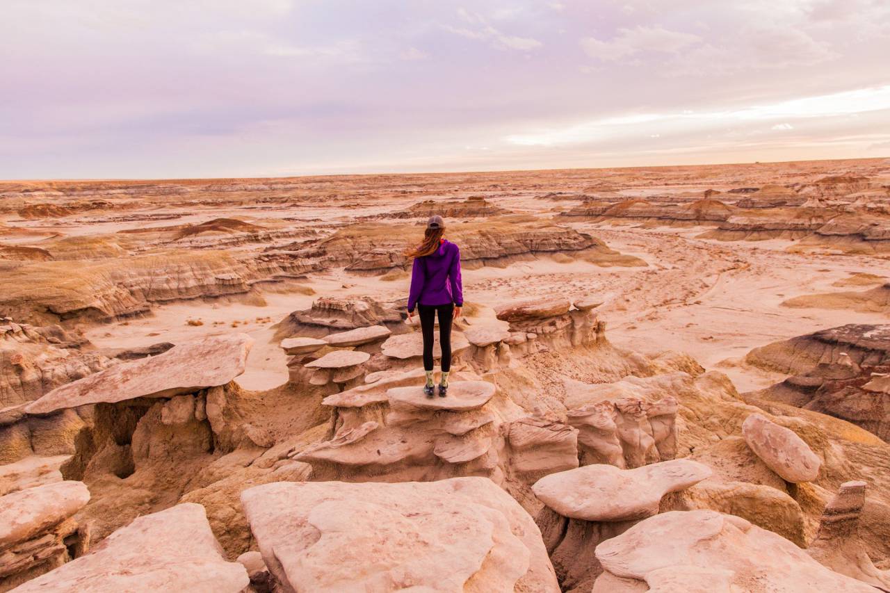 woman, adventure, desert, rock, sand, wide view, hike, travel, vacation
, 