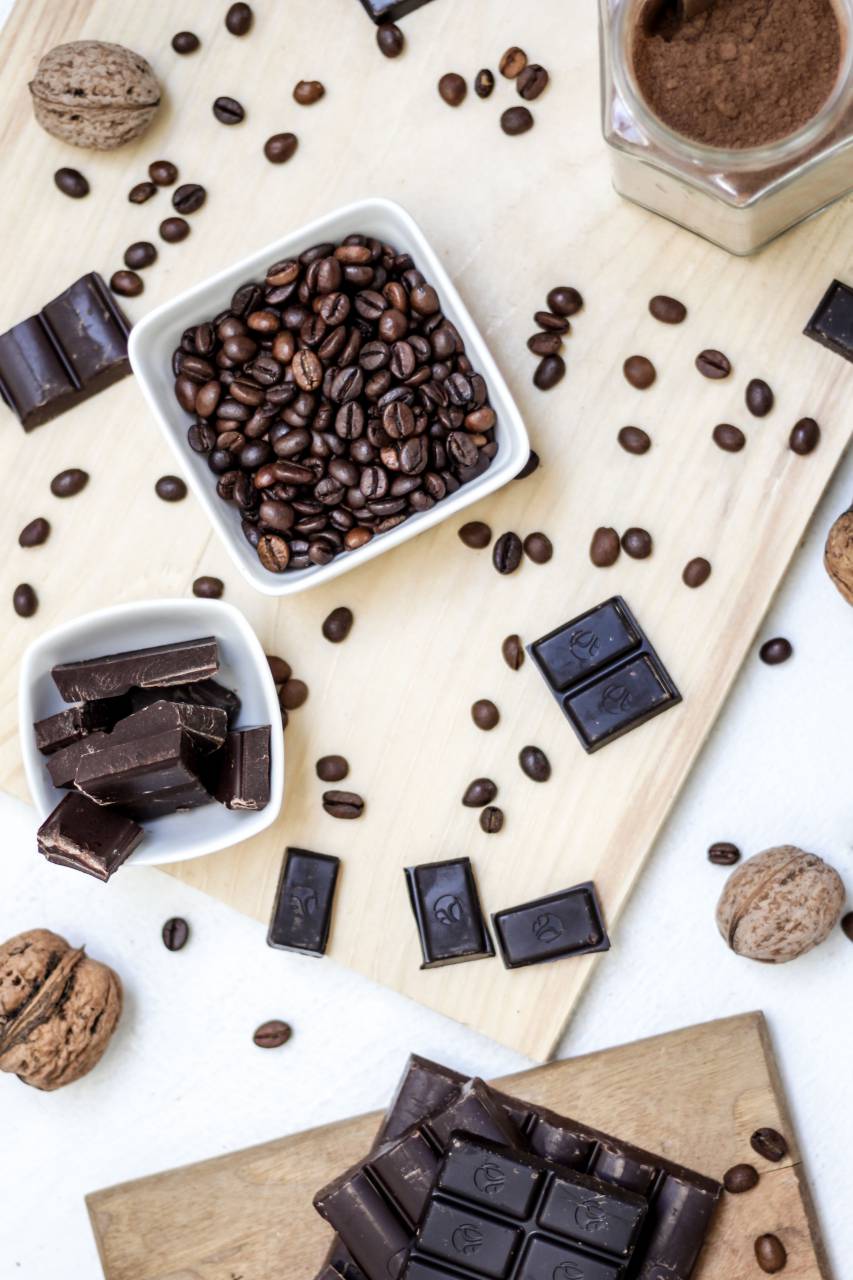 Madera, picar, junta, chocolate, bar, café, frijoles, semillas, alimentos, utensilios de cocina,