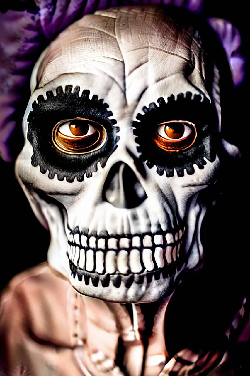 Día de Muertos;cráneo;cara pintada,halloween,cráneo humano,espeluznante,muerte,esqueleto humano,horror,rostro humano,hueso humano,muerto,close-up,culturas,