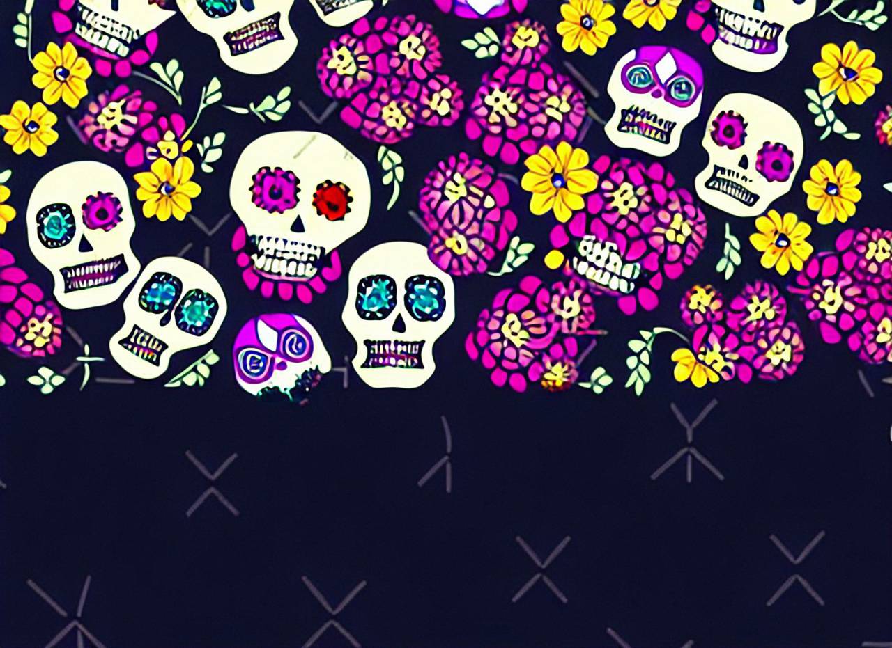 Dia dos Mortos;crânio;plano de fundo,morte,dia das bruxas,padrão,crânio,celebração,flor,decoração,ilustração,planos de fundo,mortos,pano de fundo,papel de parede,crânio humano,