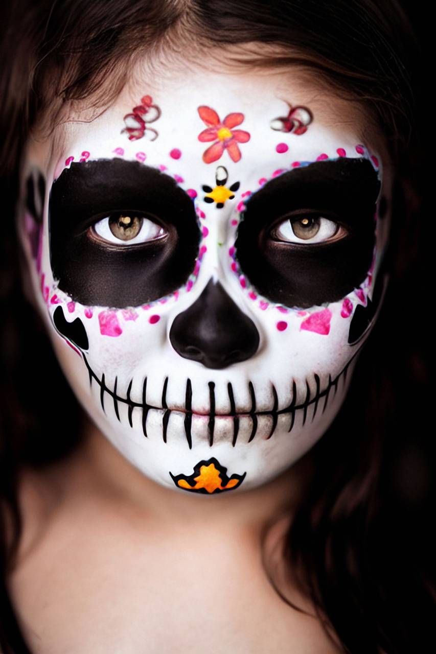 Día de Muertos;cráneo;cara pintada,halloween,una persona,rostro humano,primer plano,retrato,espeluznante,etnia caucásica,mujer,fiesta,cráneo humano,