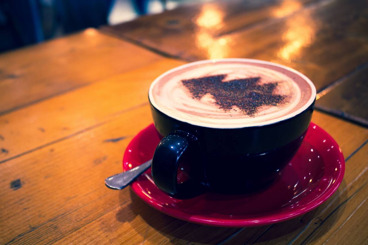 Christmas, coffee, shape, Christmas tree, bar, hot, drink, depicting, pine tree, interior, nobody, 