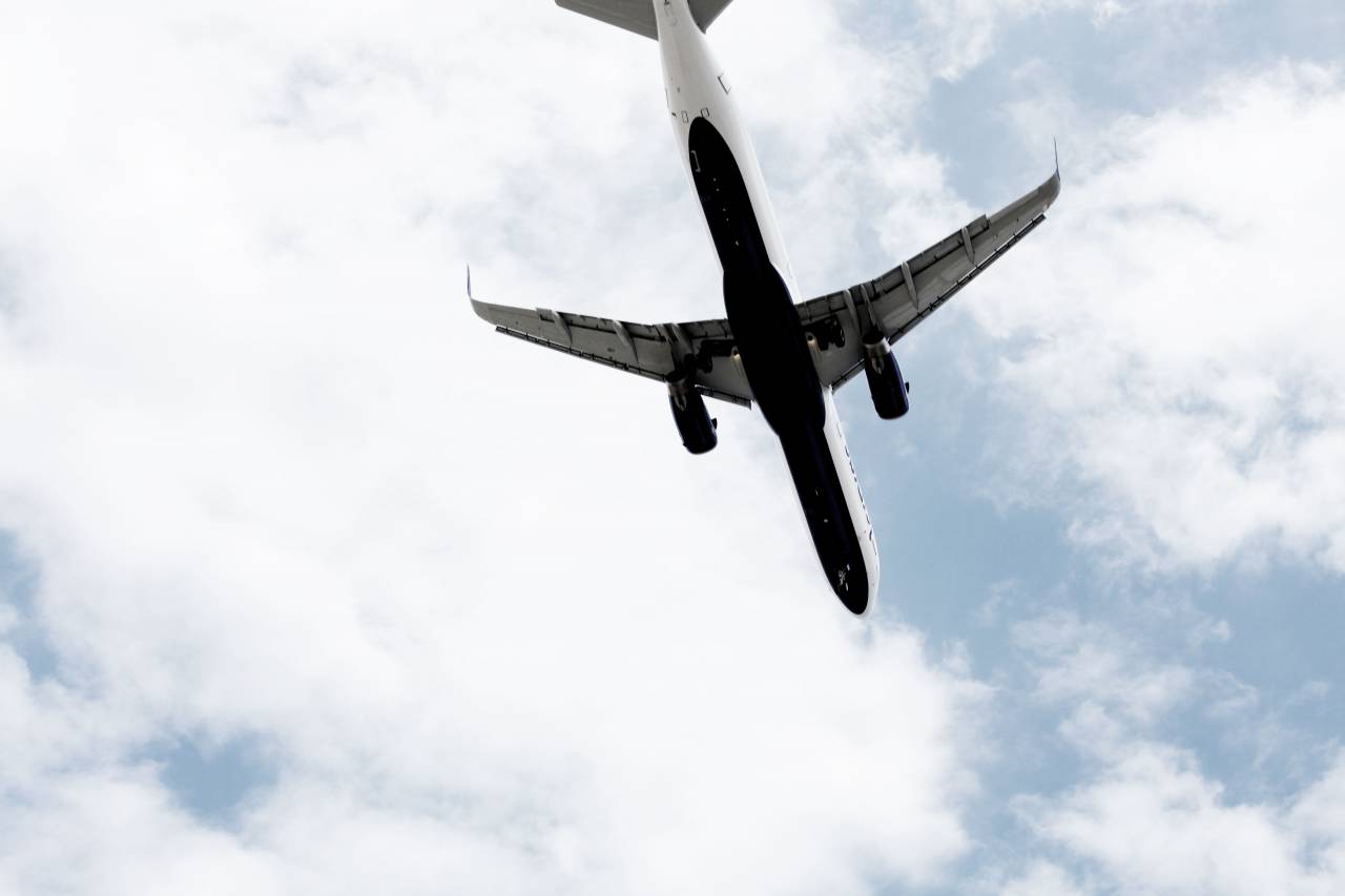 Avión, aerolínea, viaje, viaje, azul, cielo, vuelo,