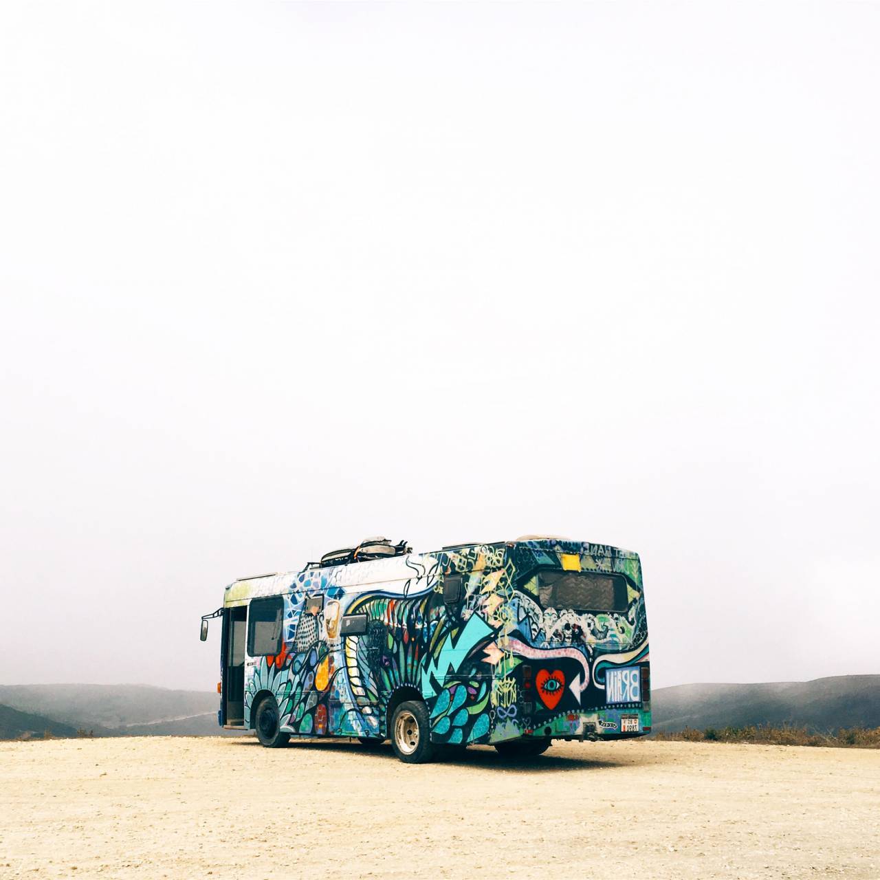 autobús, vehículo, transporte, viajes, aventuras, arte, diseño, pintura,