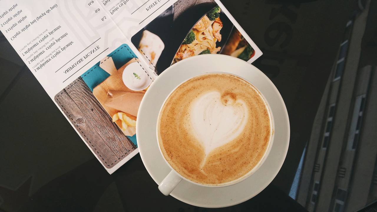 art o, café, cafe, caliente, corazón, latté, mañana, mesa, revista, tomar,