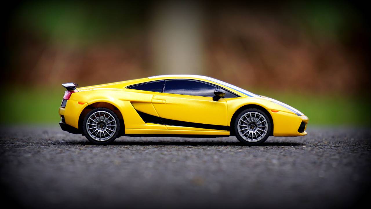 crafts, hobby, miniature, cars, still, items, things, toys, model, scale, lamborghini, aventador, yellow, asphalt, ground, bokeh
, 