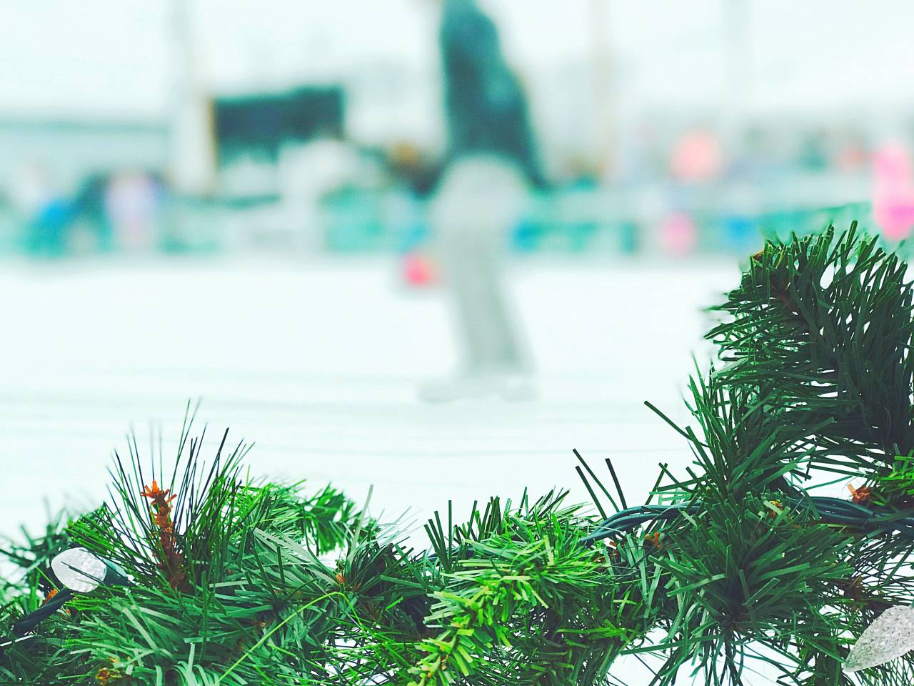 Verde, Navidad, día, decoración, arte, luz, ornamento, vacaciones, exterior, exterior, difuminar