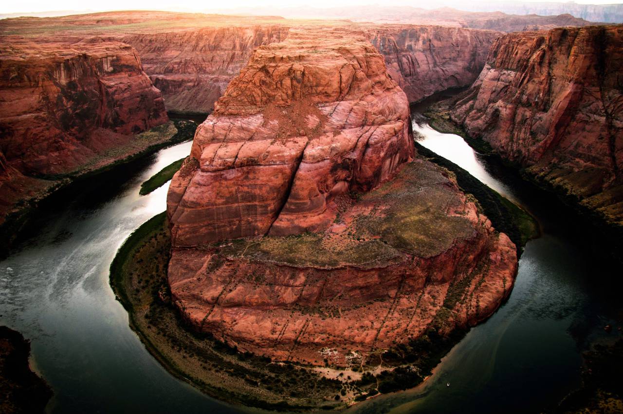 Herradura, curva, río, agua, paisaje, vista, naturaleza,