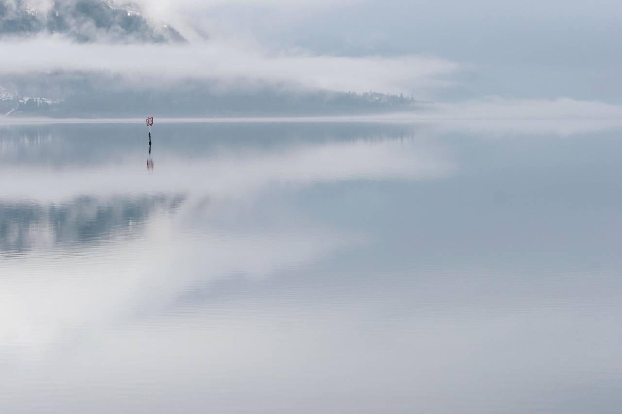 sea, fog, pond, clouds, mountains, adventure, trees, nature, view
, 